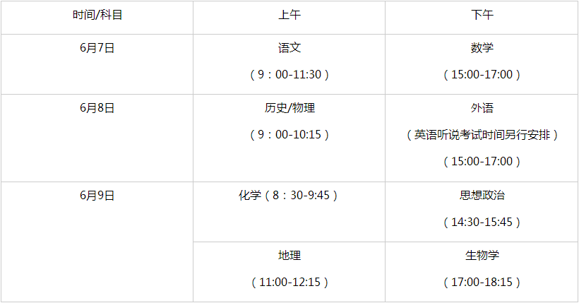 2023年广东高考时间是几月几日？