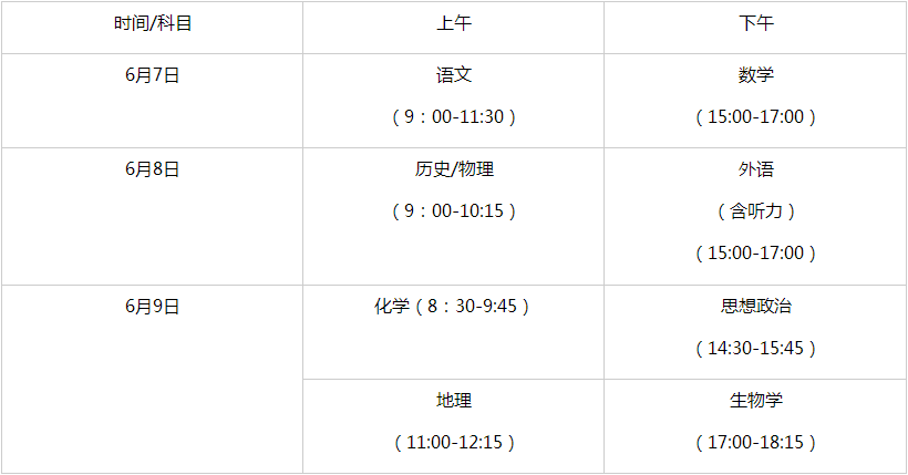 2023年湖南高考时间是几月几日？